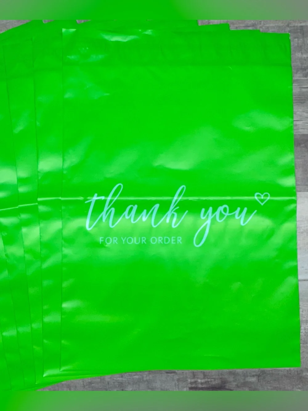 JinRuiKJ 'Thank You For Your Order' Poly Mailer Vibrant Green Bags 10x13